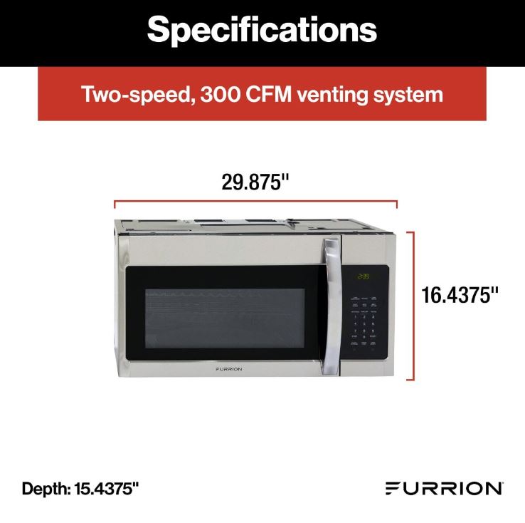 Furrion 1.5 cu. ft. Stainless Steel Over-the-Range RV Convection Microwave