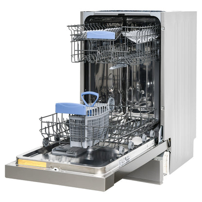 Pinnacle 18” Built-In Dishwasher with 8 Wash Programs & 10 Place Settings – Silver