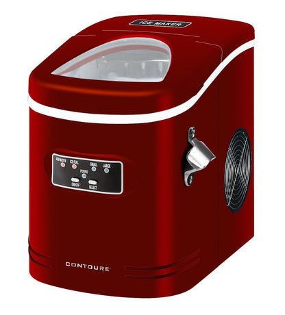 Compact Portable Ice Maker in Red – Produces 26 lbs Daily