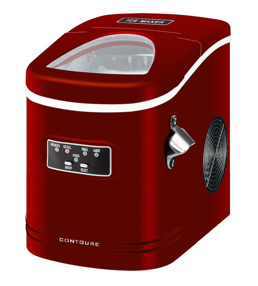 Compact Portable Ice Maker in Red – Produces 26 lbs Daily