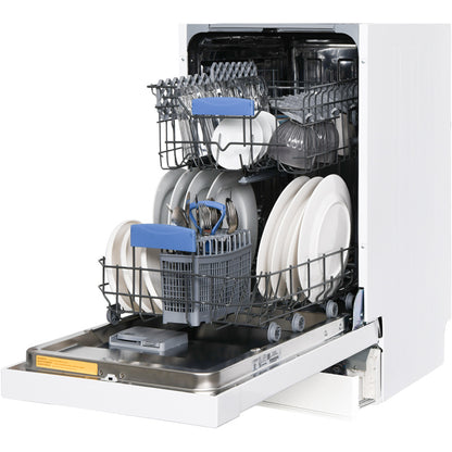 Pinnacle 18-Inch Built-In Dishwasher, 8 Place Settings, 8 Programs – White