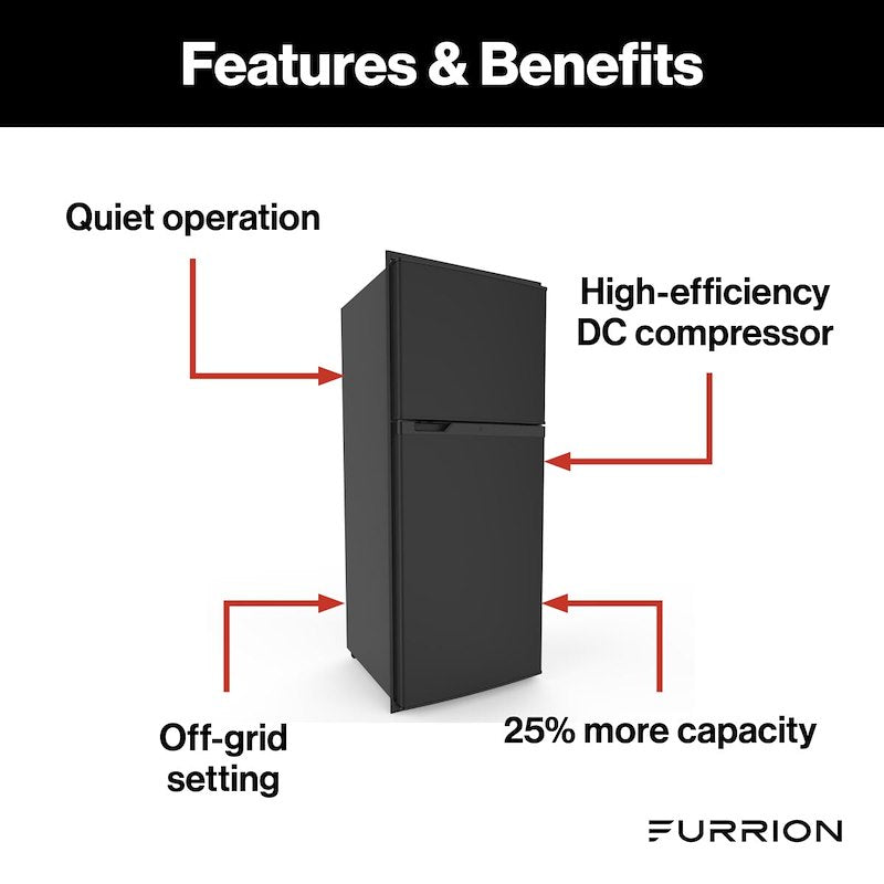 Furrion Arctic 10 Cu. Ft. 12V RV Refrigerator, Right-Hand Hinge Metallic Finish (FCR10DCGTA-BL)
