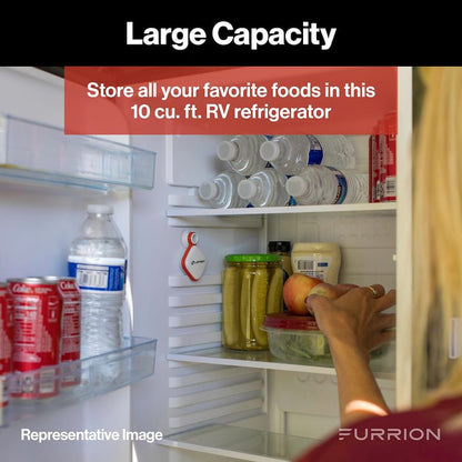 Furrion Arctic 10 Cu. Ft. 12V RV Refrigerator, Right-Hand Hinge Metallic Finish (FCR10DCGTA-BL)