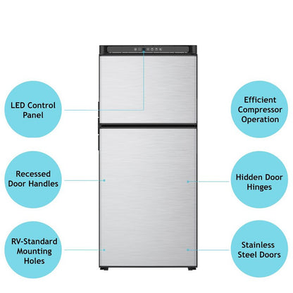 Norcold 8 Cu. Ft. 12V DC Left-Hand RV Refrigerator – Black