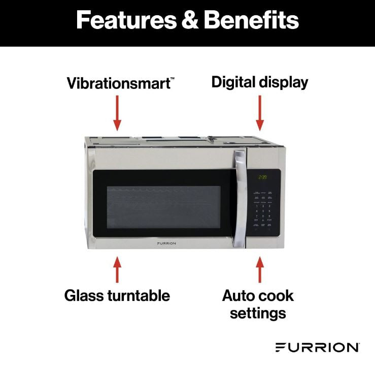 Furrion 1.5 cu. ft. Stainless Steel Over-the-Range RV Convection Microwave
