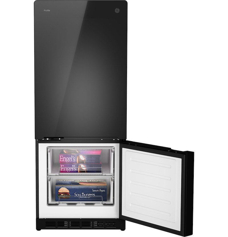 GE Profile™ 10 Cu. Ft. 12V DC Bottom Freezer Refrigerator - Glass with Black Appearance (PBV10R5VB)B