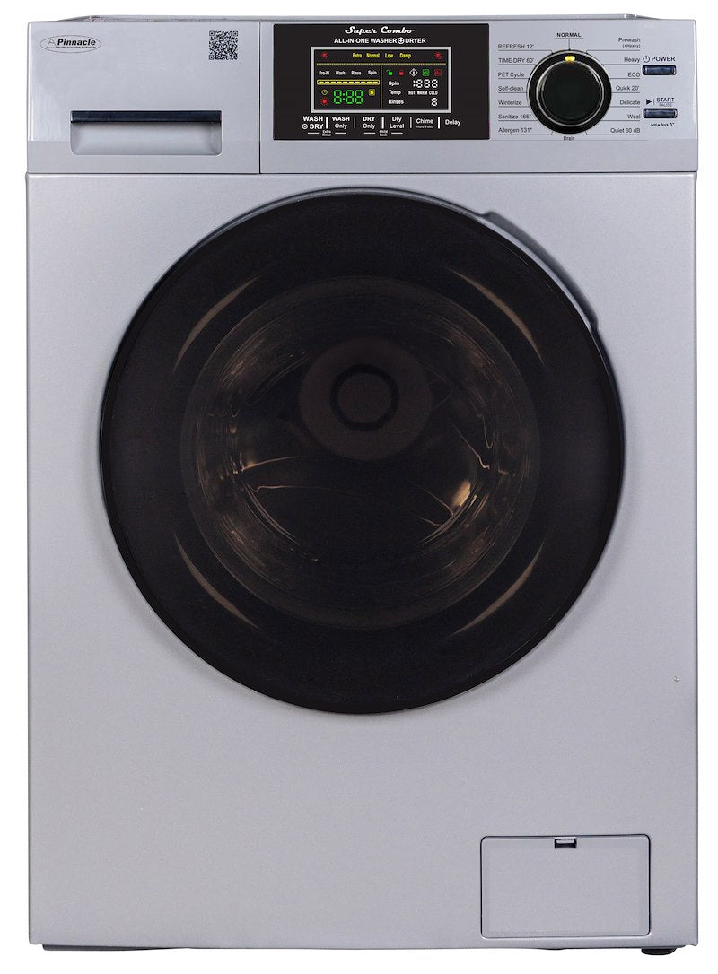 Pinnacle 1.62 cu.ft. / 15 lbs All-in-One Washer Dryer with Pet Cycle – Silver