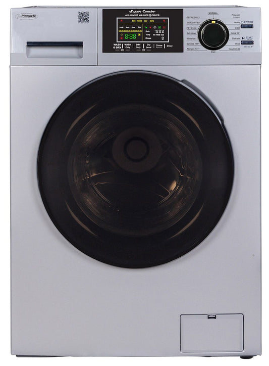 Pinnacle 1.62 cu.ft. / 15 lbs All-in-One Washer Dryer with Pet Cycle – Silver