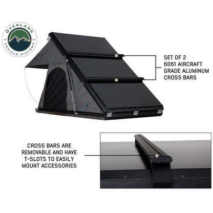 OVS HD Mamba Clam Shell Aluminum Hard Shell Roof Top Tent, Grey Body & Green Trim