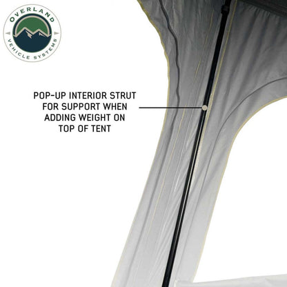 OVS HD Mamba Clam Shell Aluminum Hard Shell Roof Top Tent, Grey Body & Green Trim