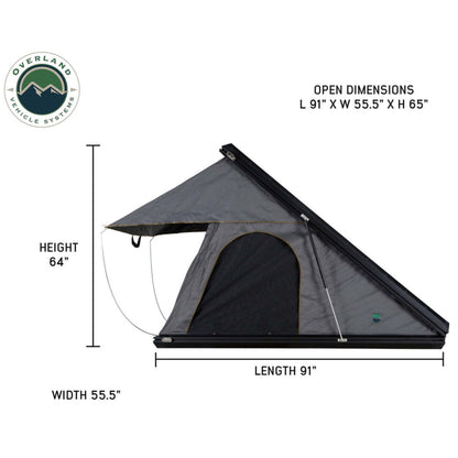 OVS HD Mamba Clam Shell Aluminum Hard Shell Roof Top Tent, Grey Body & Green Trim