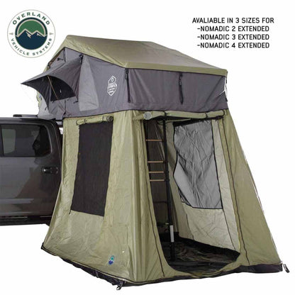 OVS HD Nomadic 3 Roof Top Tent Annex Green Base With Black Floor & Travel Cover