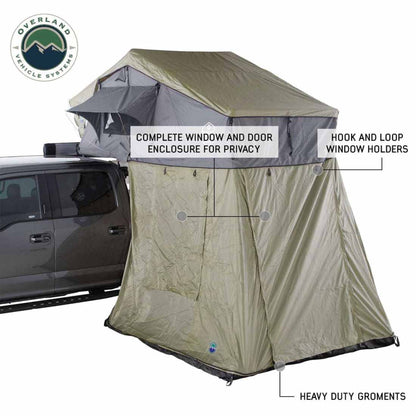 OVS HD Nomadic 3 Roof Top Tent Annex Green Base With Black Floor & Travel Cover