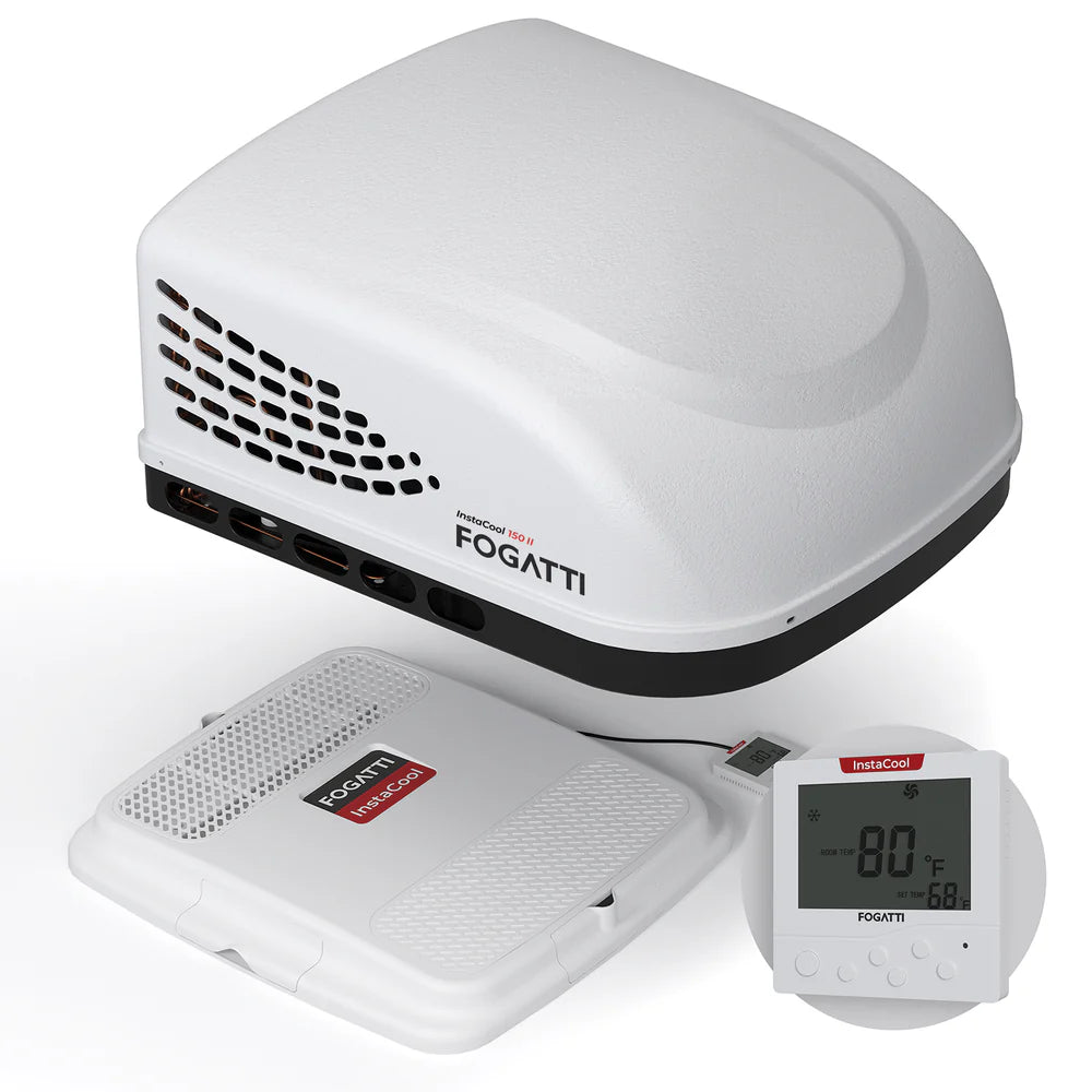 Fogatti InstaCool 15,000 BTU RV Rooftop Air Conditioner | Fast Cool | Replaceable Non-Ducted RV AC | 115V(AC) - White