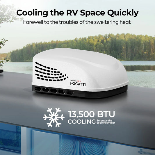 Fogatti InstaCool 13,500 BTU RV Rooftop Air Conditioner | Replaceable Non-Ducted RV AC | 115V(AC) - White