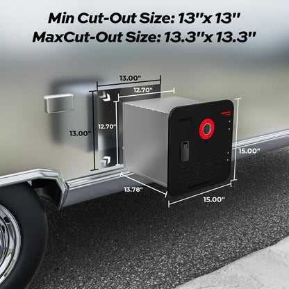 Fogatti InstaShower 8 Plus, 55,000 BTU RV Tankless Water Heater with Door - Black