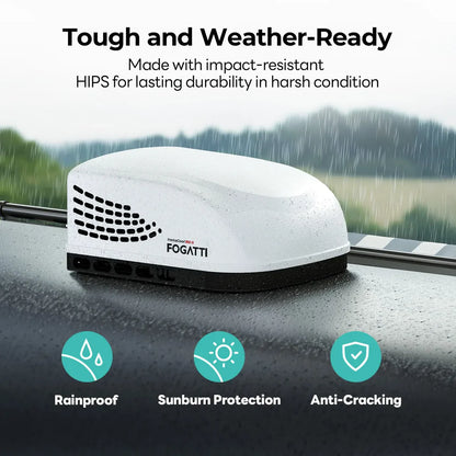 Fogatti InstaCool 15,000 BTU RV Rooftop Air Conditioner | Fast Cool | Replaceable Non-Ducted RV AC | 115V(AC) - Black