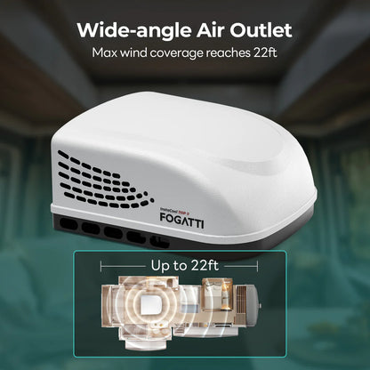 Fogatti InstaCool 11,000 BTU RV Rooftop Air Conditioner | Heat&Cool | Replaceable Non-Ducted RV AC | 115V(AC)