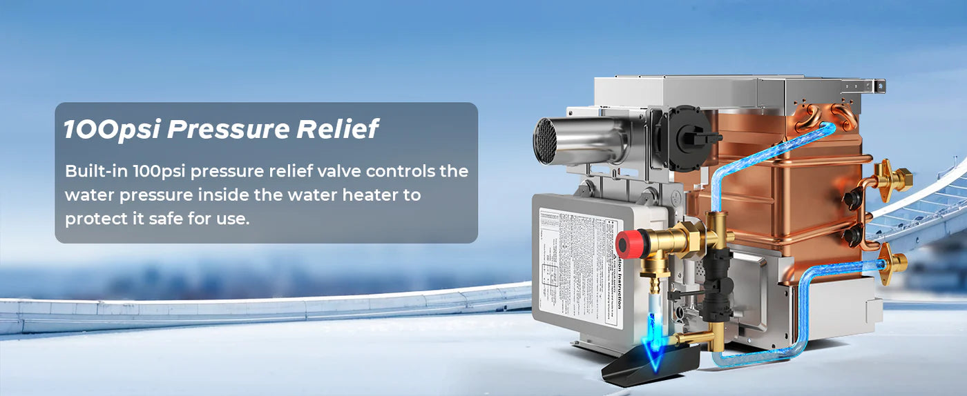 Fogatti InstaShower 7, 48,000 BTU RV Tankless Water Heater with Door - White