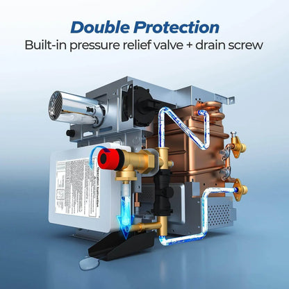 Fogatti InstaShower 7, 48,000 BTU RV Tankless Water Heater with Door - White