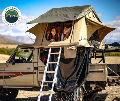 OVS LD TMBK 3 Soft Shell Roof Top Tent, Tan Body & Green Rainfly