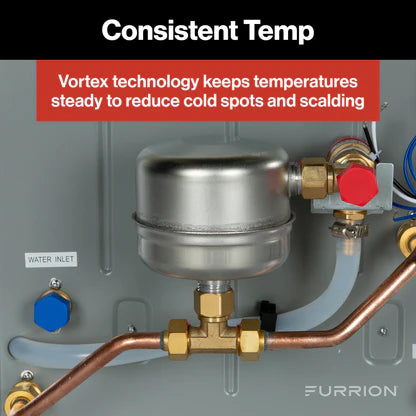 Furrion Tankless Gas Water Heater with Antifreeze Protection – 2.4 GPM, White (#FWH09AFA-AM)